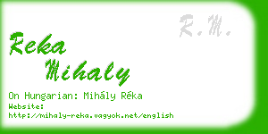 reka mihaly business card